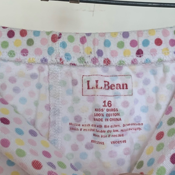 LL Bean Girls size 16 polka dot pajama set - Picture 5 of 8
